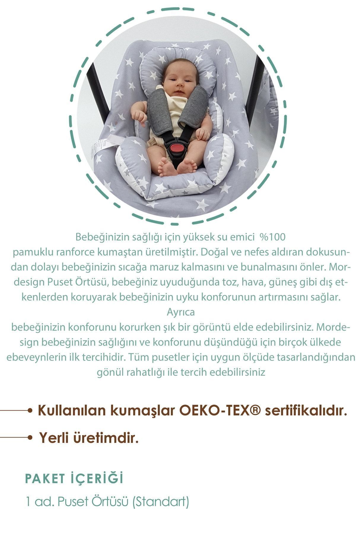 mordesign Bebek Puset Örtüsü, Pamuklu Kumaş, Askı Stil, Animal Serisi fotoğrafı 3 (önizleme)