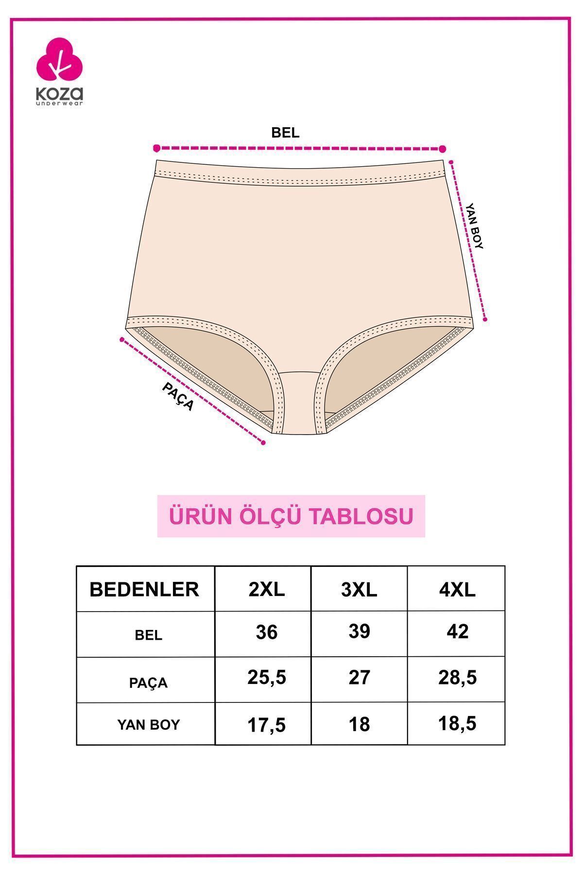 koza iç giyim-Γυναικείο σώβρακο 5 τεμαχίων Lycra Curve Plus Size Oversize Extra ψηλόμεσο 7