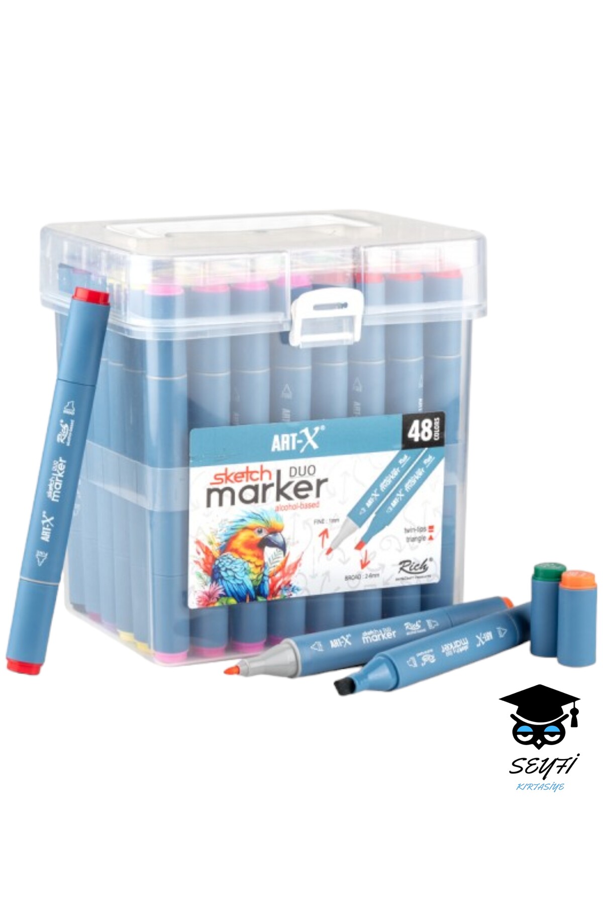 SEYFİKİRTASİYE SKETCH MARKER ÇİFT TARAFLI ÇİZİM KALEM SETİ ART-X RİCH YÜKSEK KALİTE KALICI MÜREKKEP İADE GARANTİLİ