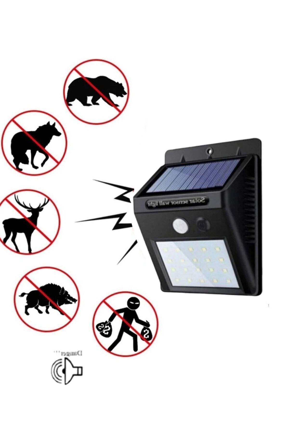 efmues Solar Yabani Hayvan Kovucu Alarm Güneş Enerjili Sesli Alarm Hareket Sensörlü Solar Sesli Alarm