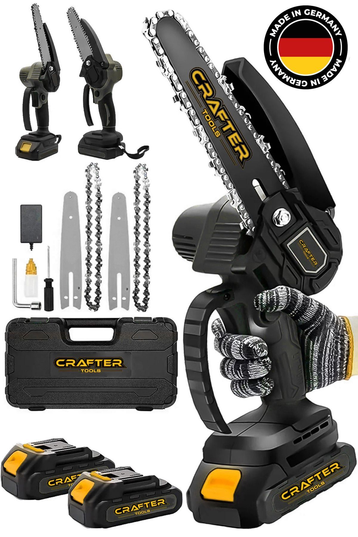 CRAFTERTOOLS Germany Profesyonel 36v 5ah Çift Akülü Şarjlı Dal Budama Testeresi Dal Budama Makinesi