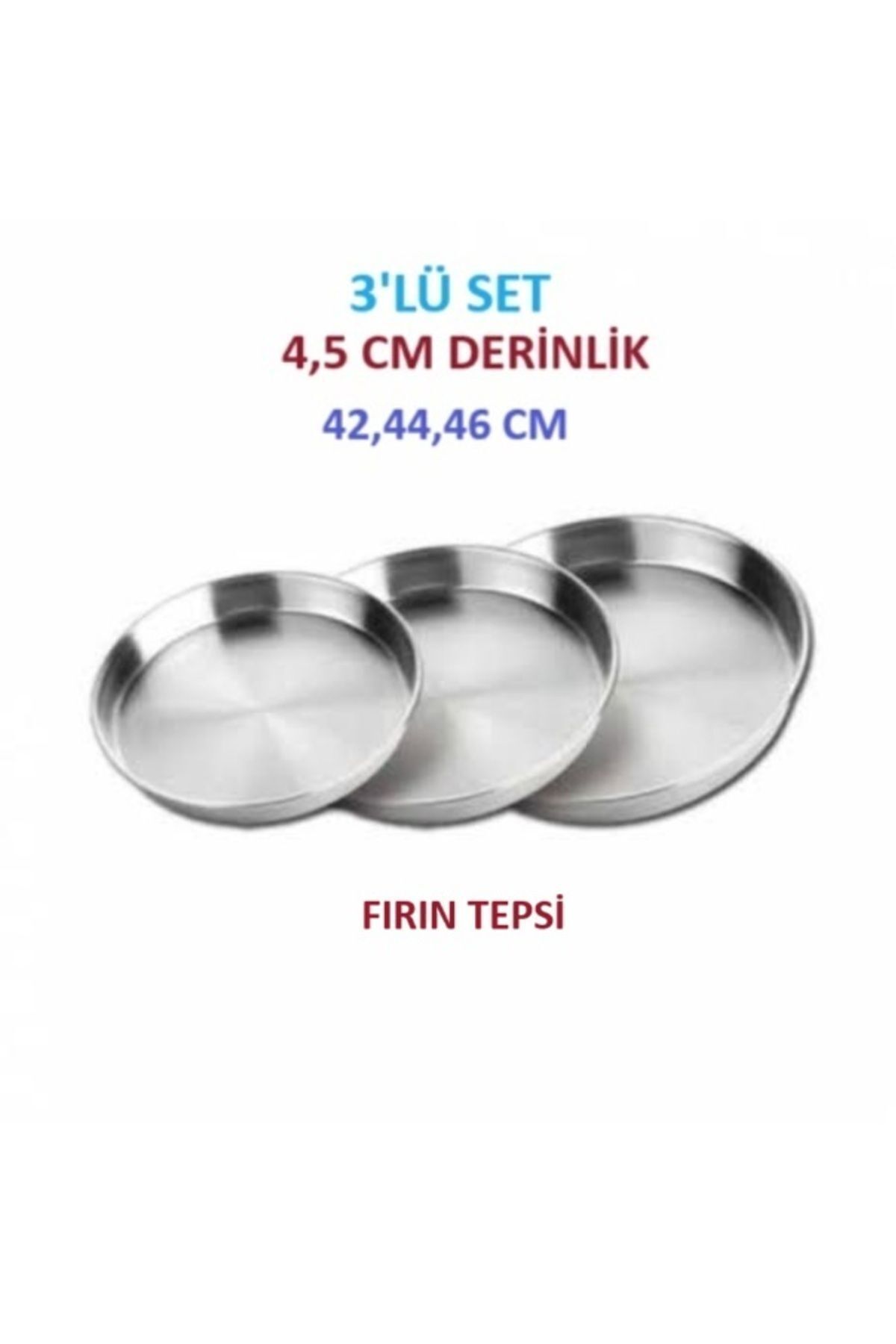 Fırın Tepsi 3 Adet 42, 44, 46 cm
