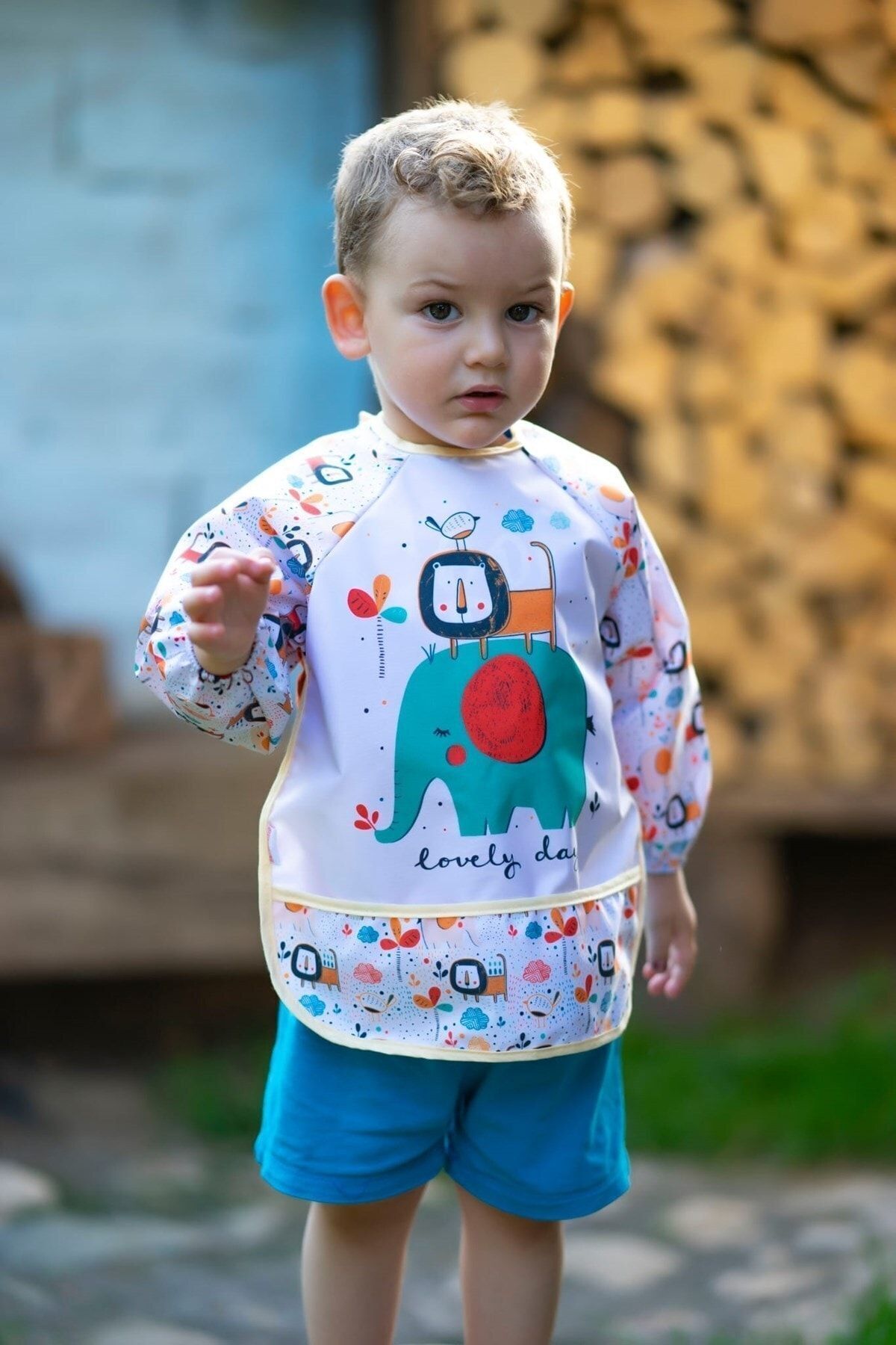 dubi baby 3 Adet Sıvı Geçirmez Aslan Civciv Zürafa Desen Bebek Mama Önlüğü 0-3 Yaş fotoğrafı 2 (önizleme)