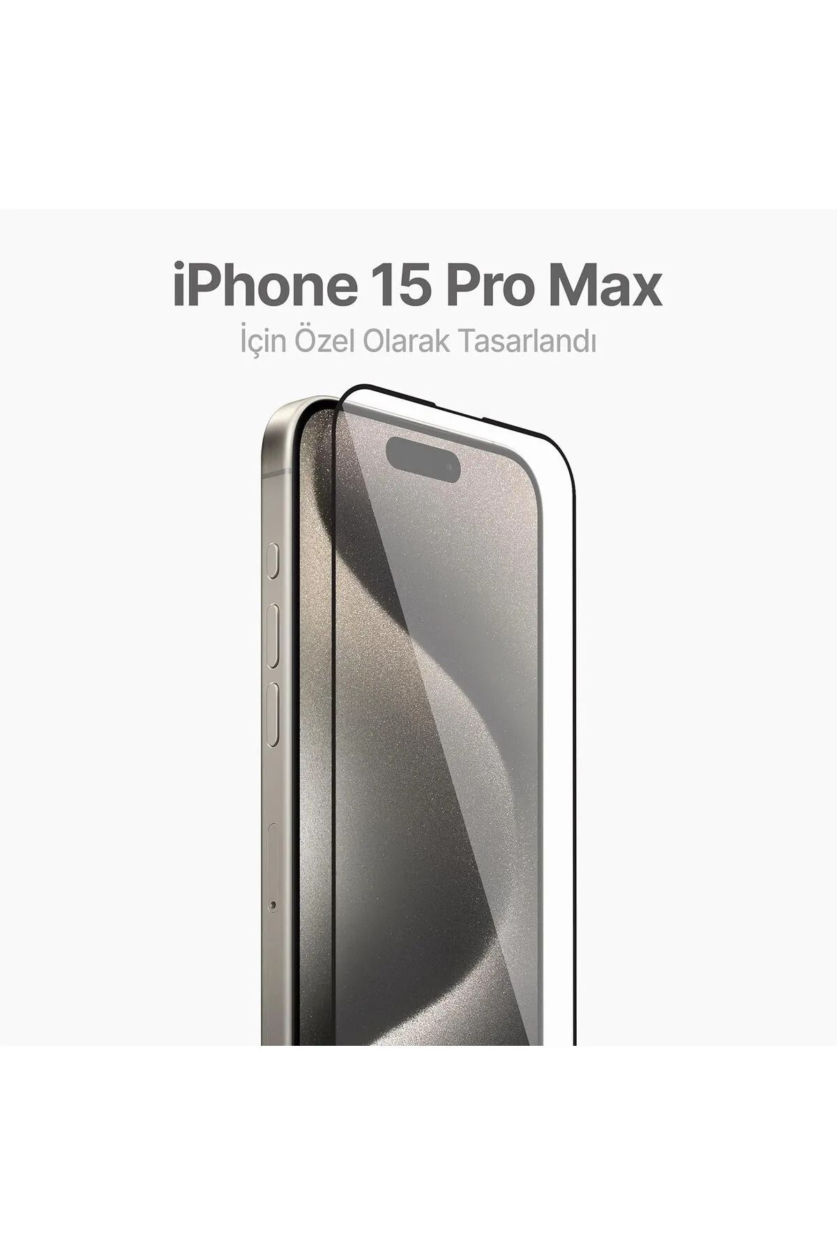 Fibaks-Apple iPhone 15 Pro Max - Easy Application Glass Screen Protector with Black Frame and Attachment 2