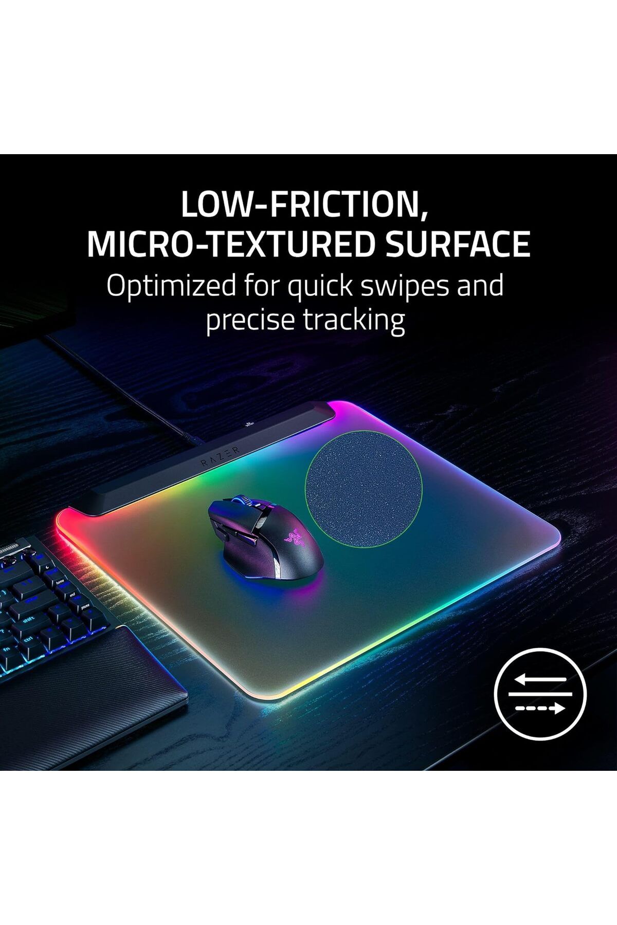 RAZER-Firefly V2 Pro Fully Illuminated RGB Gaming Mouse Mat - Black 6