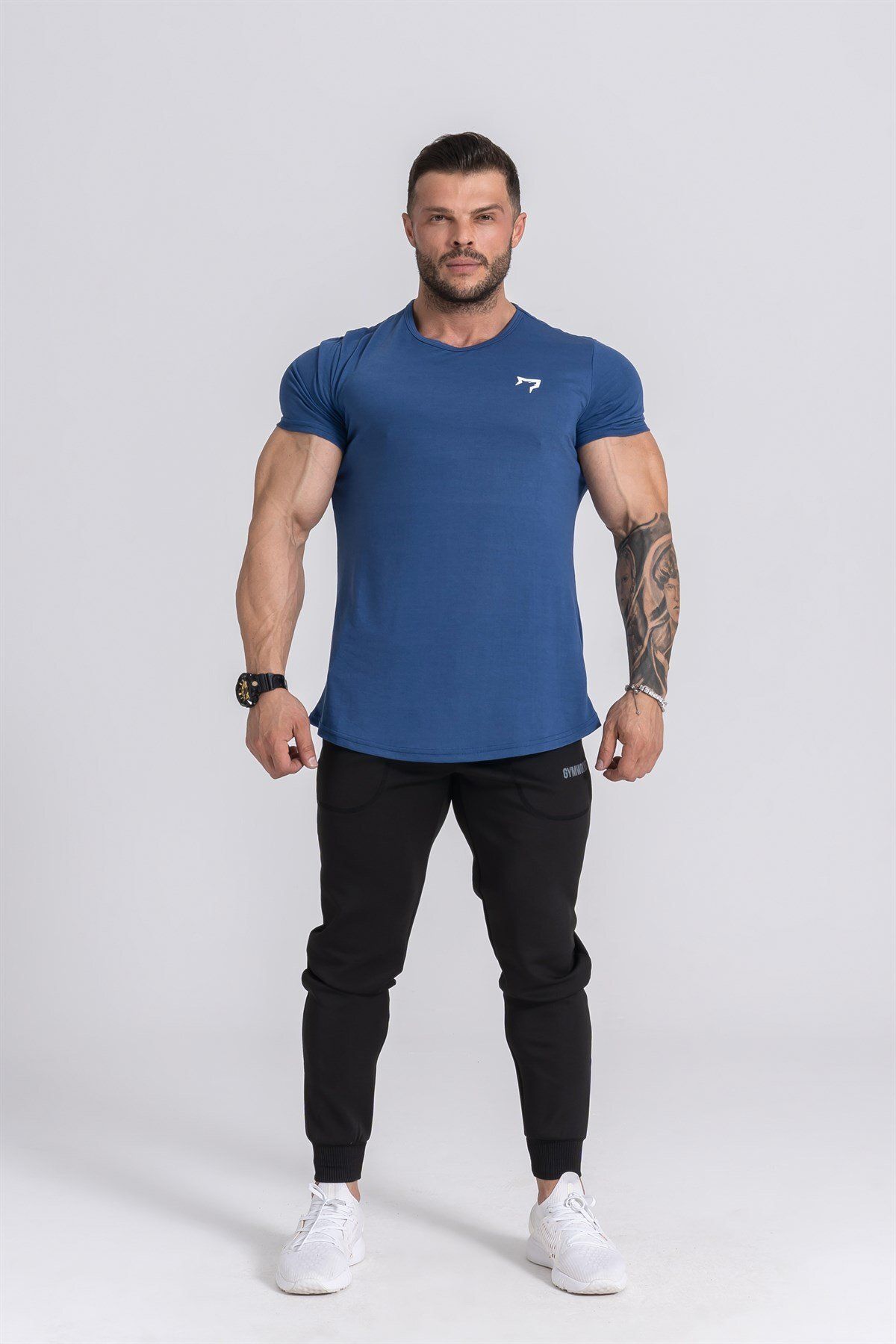 Gymwolves-Men's Indigo Sports T-Shirt - Workout, T-Shirt, Men's T-Shirt 2