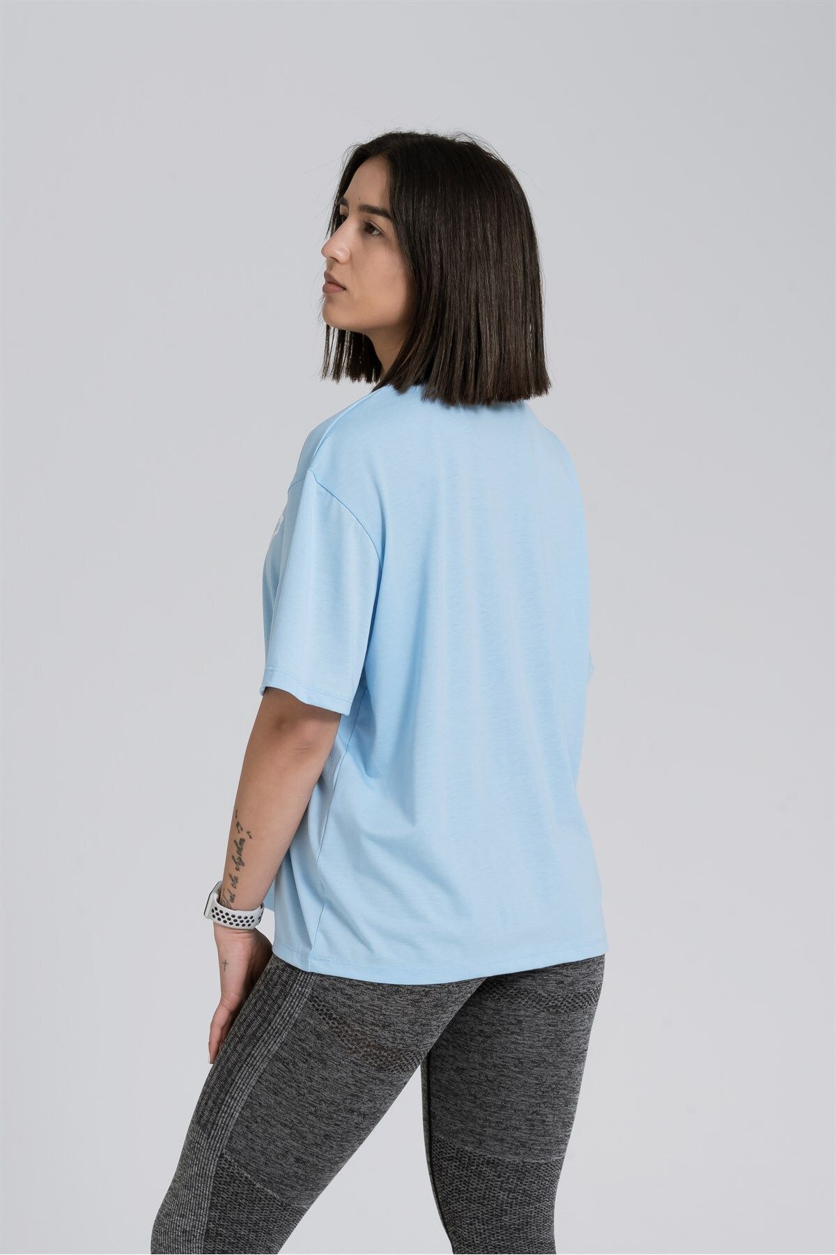 Gymwolves-Übergroßes Damen-T-Shirt | Hellblau | Baumwollserie | 6