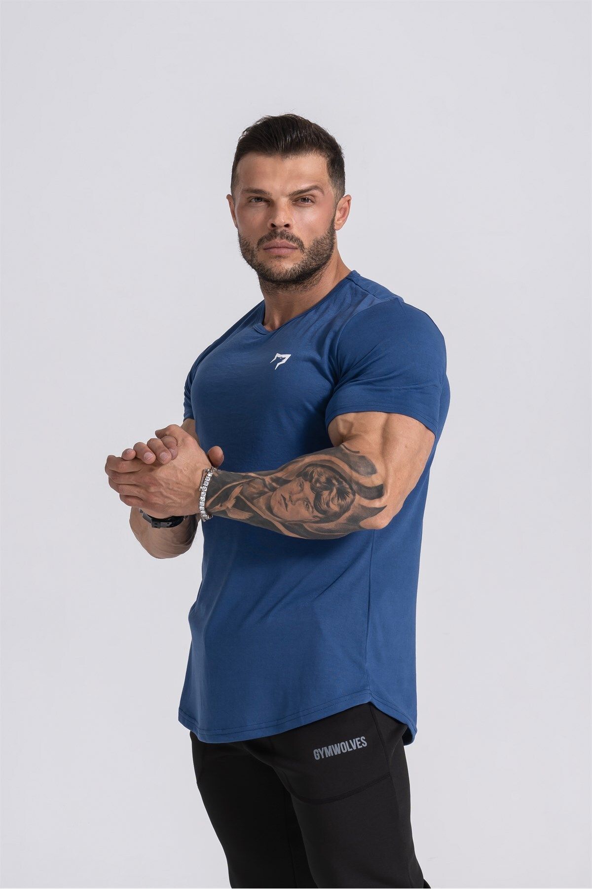 Gymwolves-Men's Indigo Sports T-Shirt - Workout, T-Shirt, Men's T-Shirt 5
