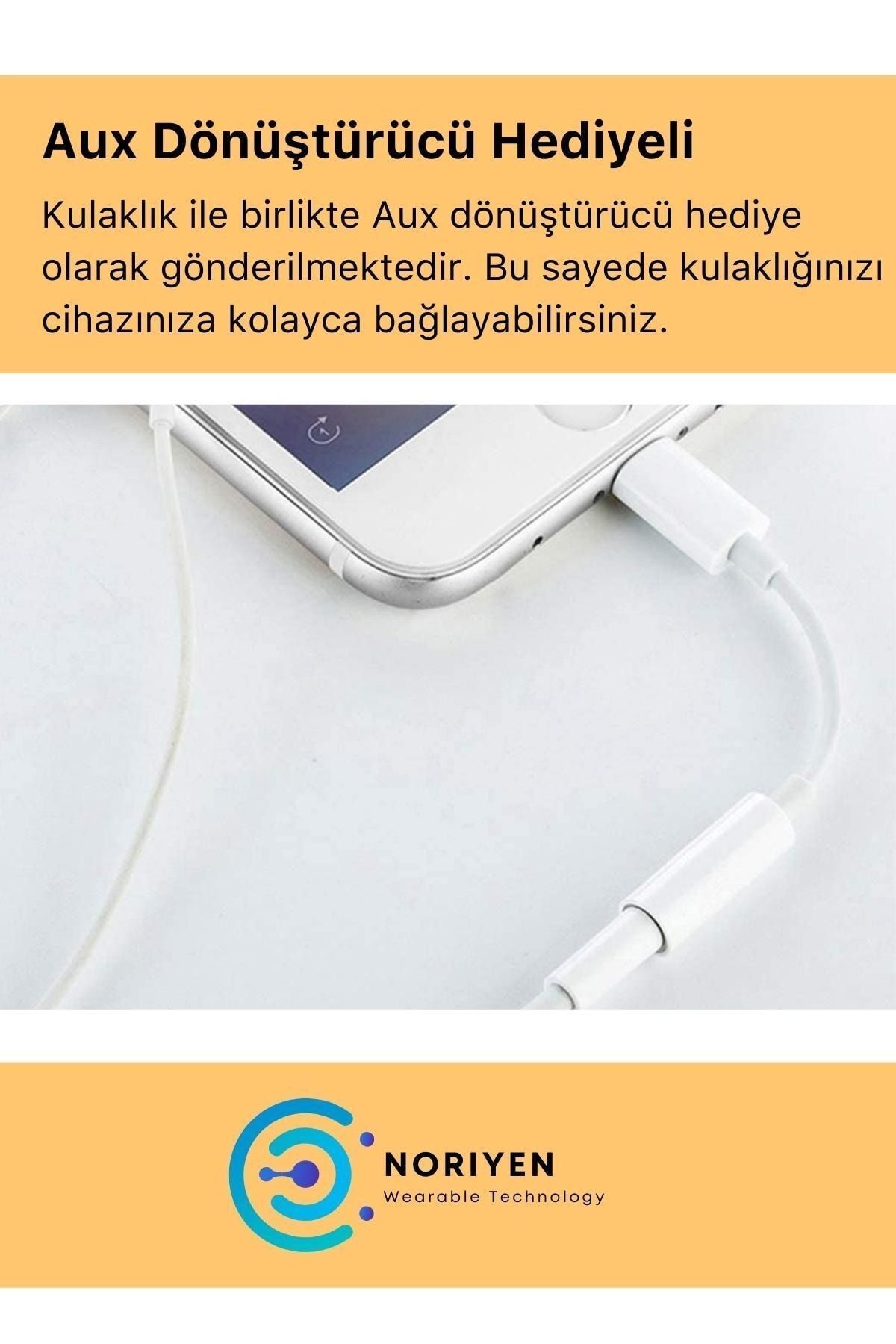 Aux Dönüştürücü Hediyeli Ios Uyumlu Lightning Konnektörlü Earpods Kablolu Bluetooth Kulaklık