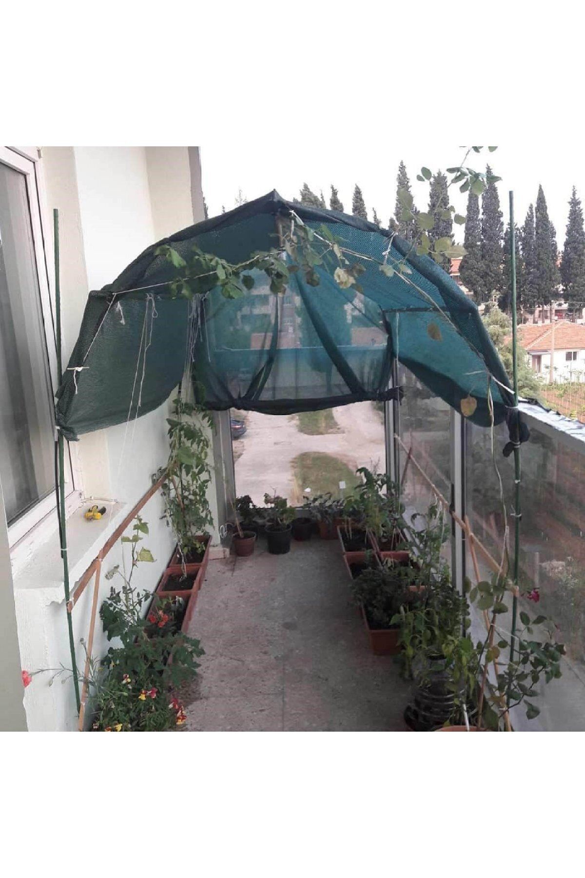 Yüzde 75'lik Yeşil Gölgelik File - 6*1 Metre - Branda - Çit Filesi 5