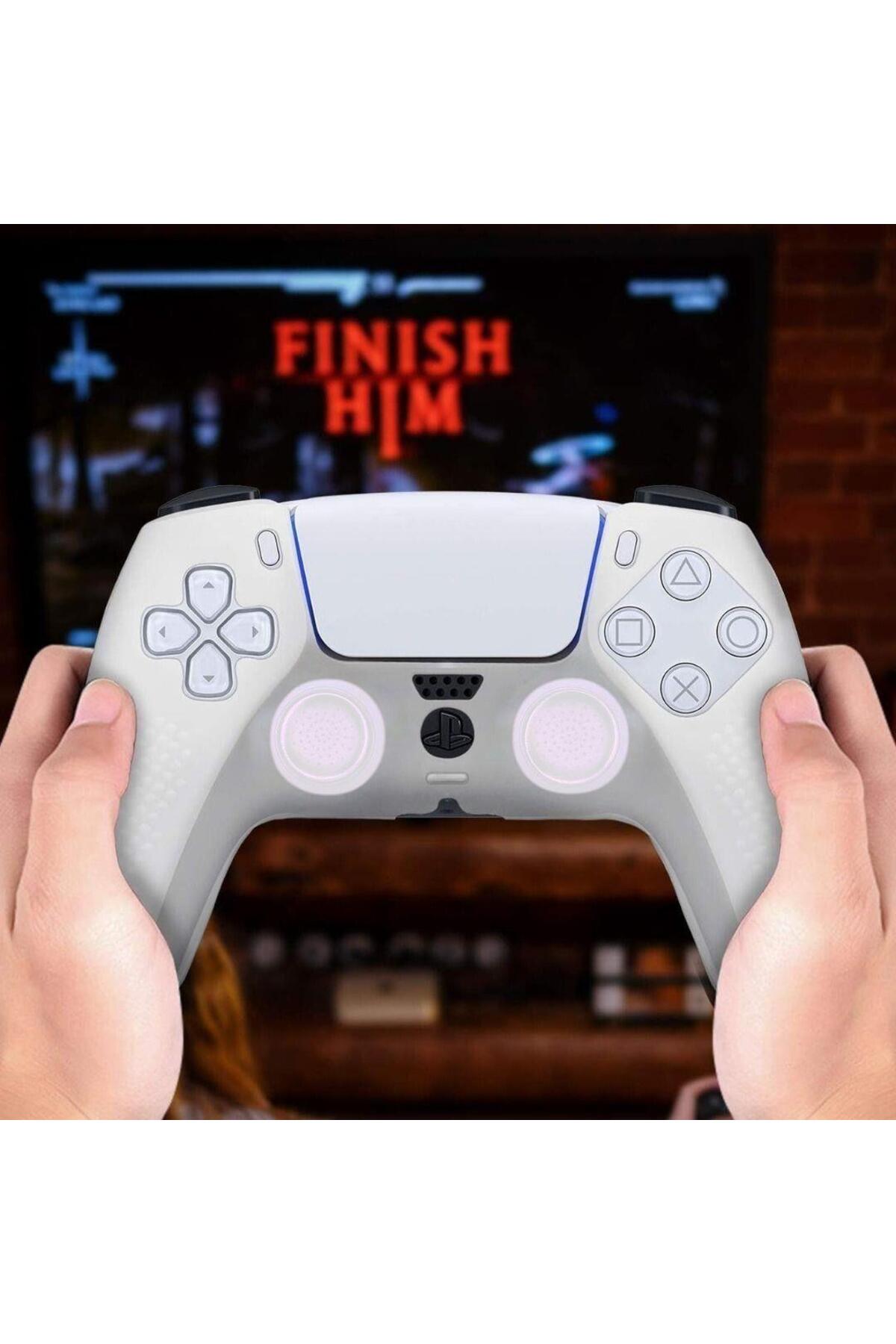 PS5 Controller Joystick Oyun Kolu Gamepad Uyumlu Silikon + 8'li Analog Koruyucu B 6