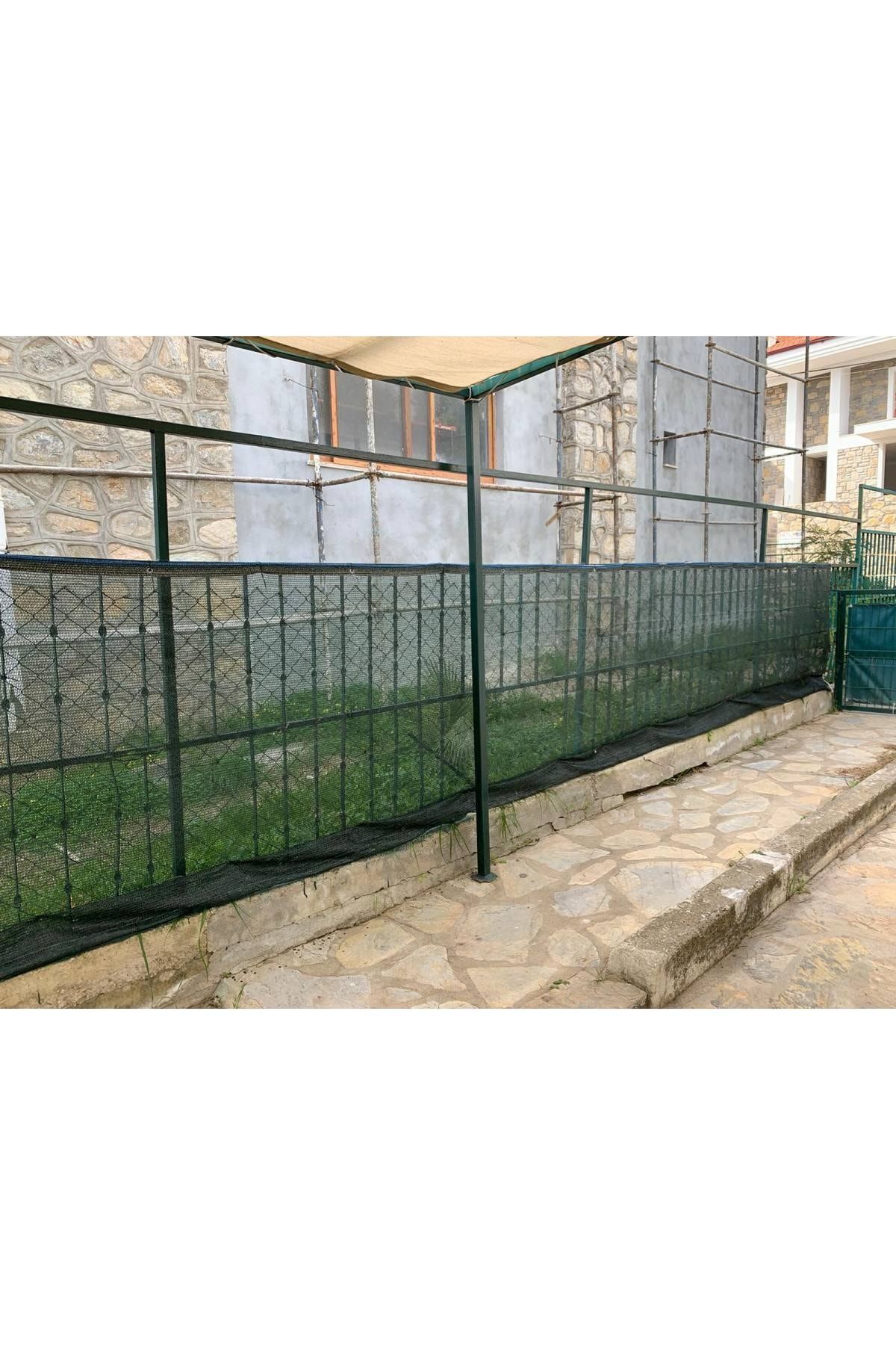 Yüzde 40'lık Yeşil Gölgelik File - 6*5 Metre - Branda - Çit Filesi - Şeritli Halkalı 2