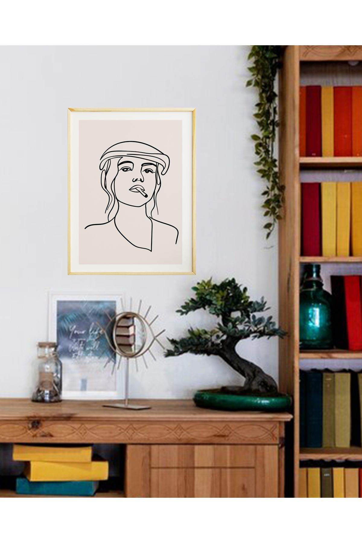 Ayışığı Dizayn Set De Pictură De Perete Poster Minimalist Boemia-scandinavă Din Lemn Natural - 21 x 30