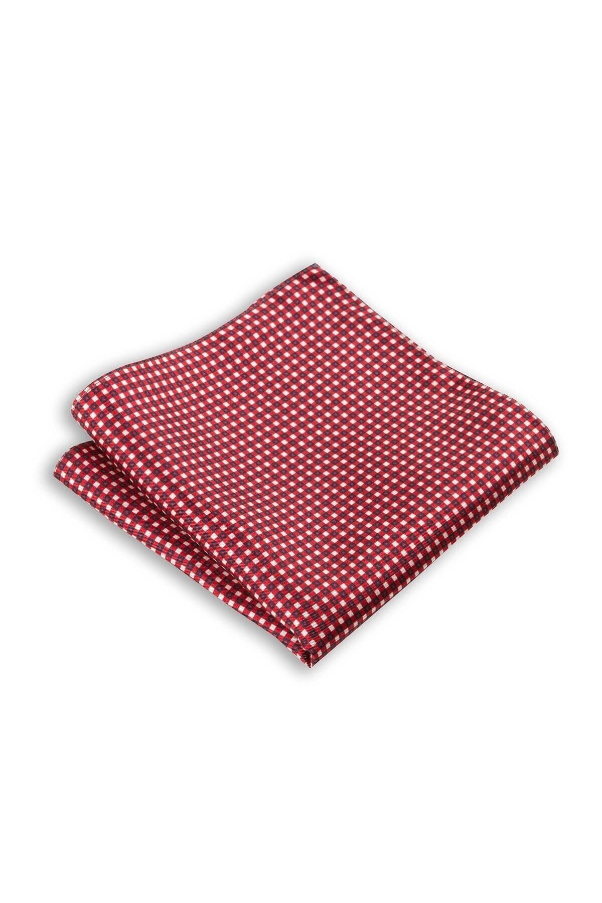  پوشت جیبی ابریشمی طرح‌دار قرمز، ابعاد ۳۳x۳۳ سانتی‌متر