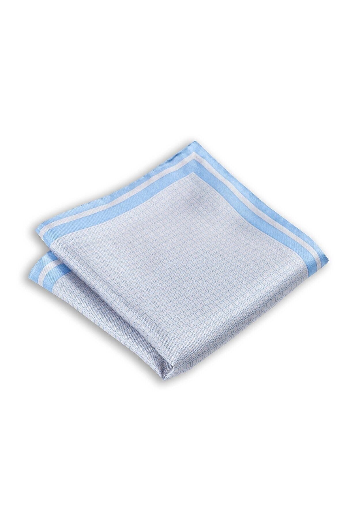  پوشت جیبی ابریشمی طرح‌دار خاکستری، ابعاد ۳۳x۳۳ سانتی‌متر