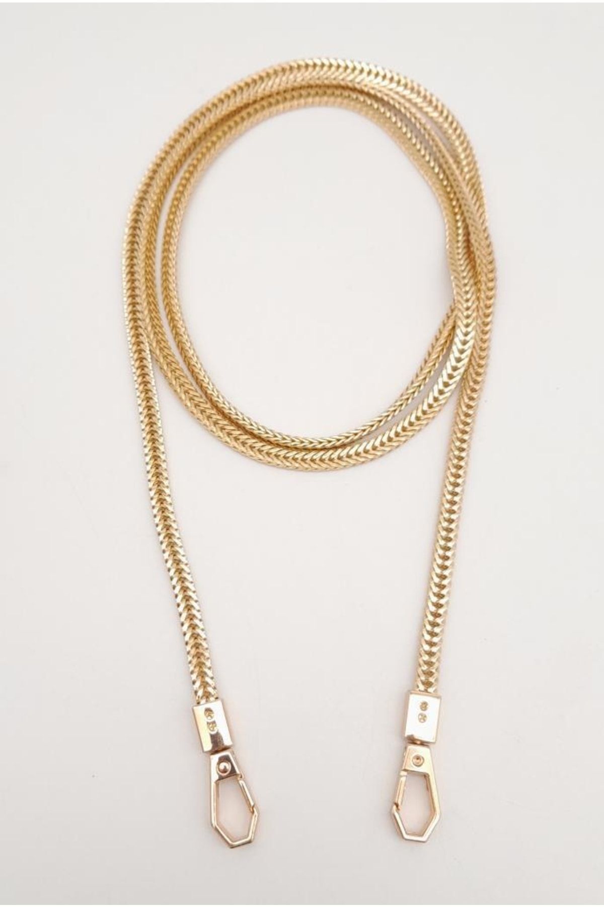 İthal 120 Cm Light Gold Renk Kancalı Çanta Zinciri