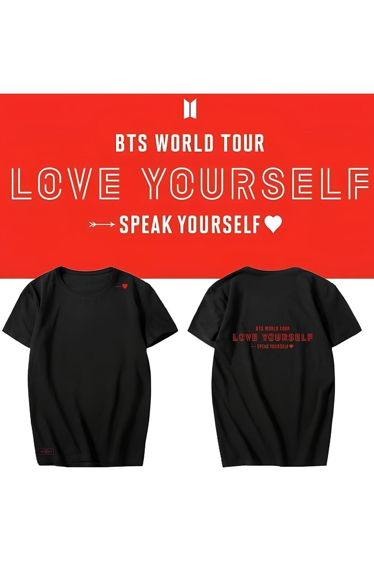 Korefanzin Unisex Siyah Bts Love Yourself Speak Yourself World Tour T sh rt