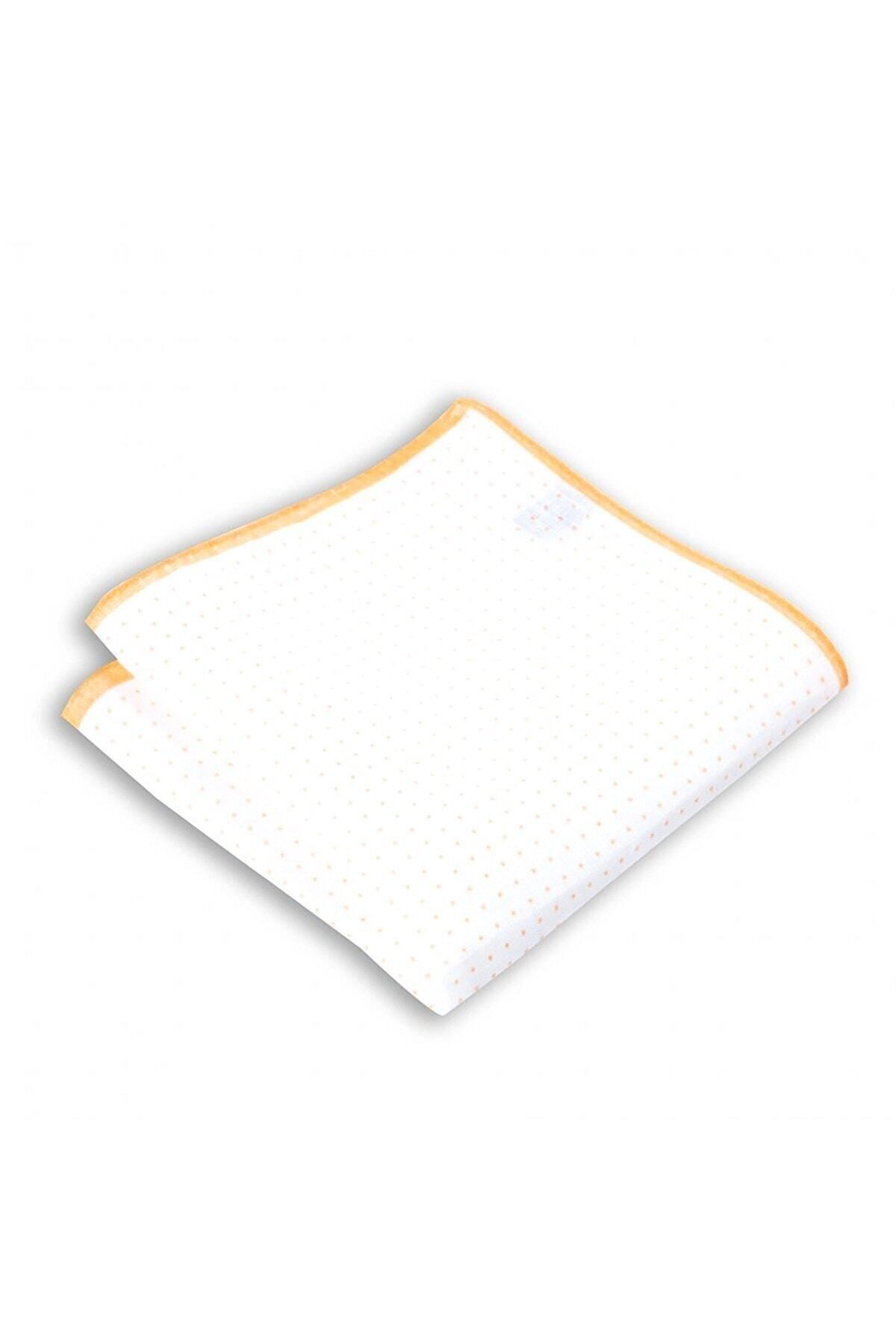  پوشت جیبی کتان طرح‌دار نارنجی، ۳۳x۳۳ سانتی‌متر