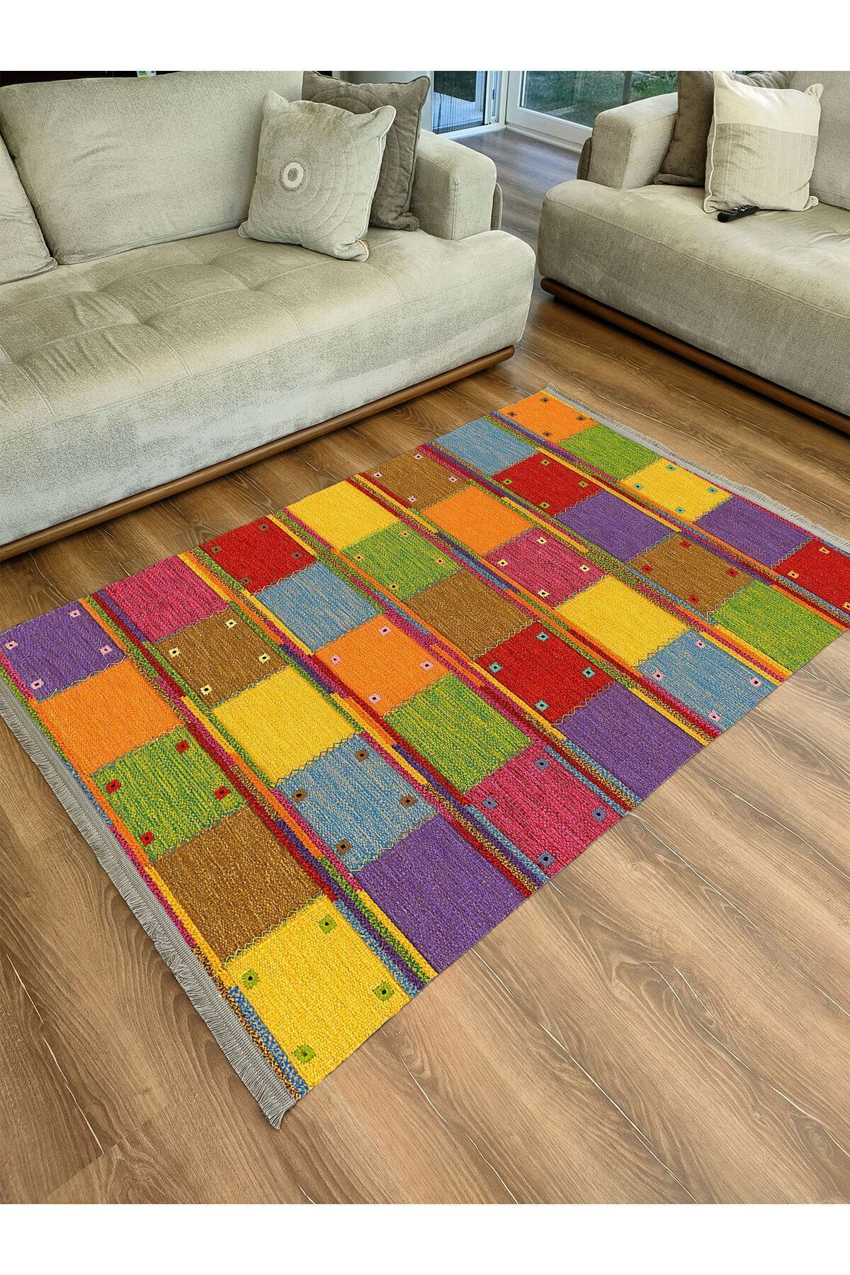 mars halı multy Tonunda dekoratif kilim Salon Halısı Peluş Halı Saçaklı Yıkanabilen Halı