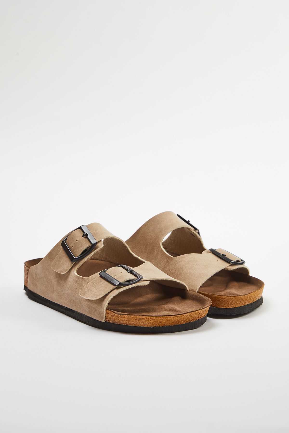 TRENDYOL SHOES-Bézs színű női papucs - dupla csat, TAKSS24TE00004 1