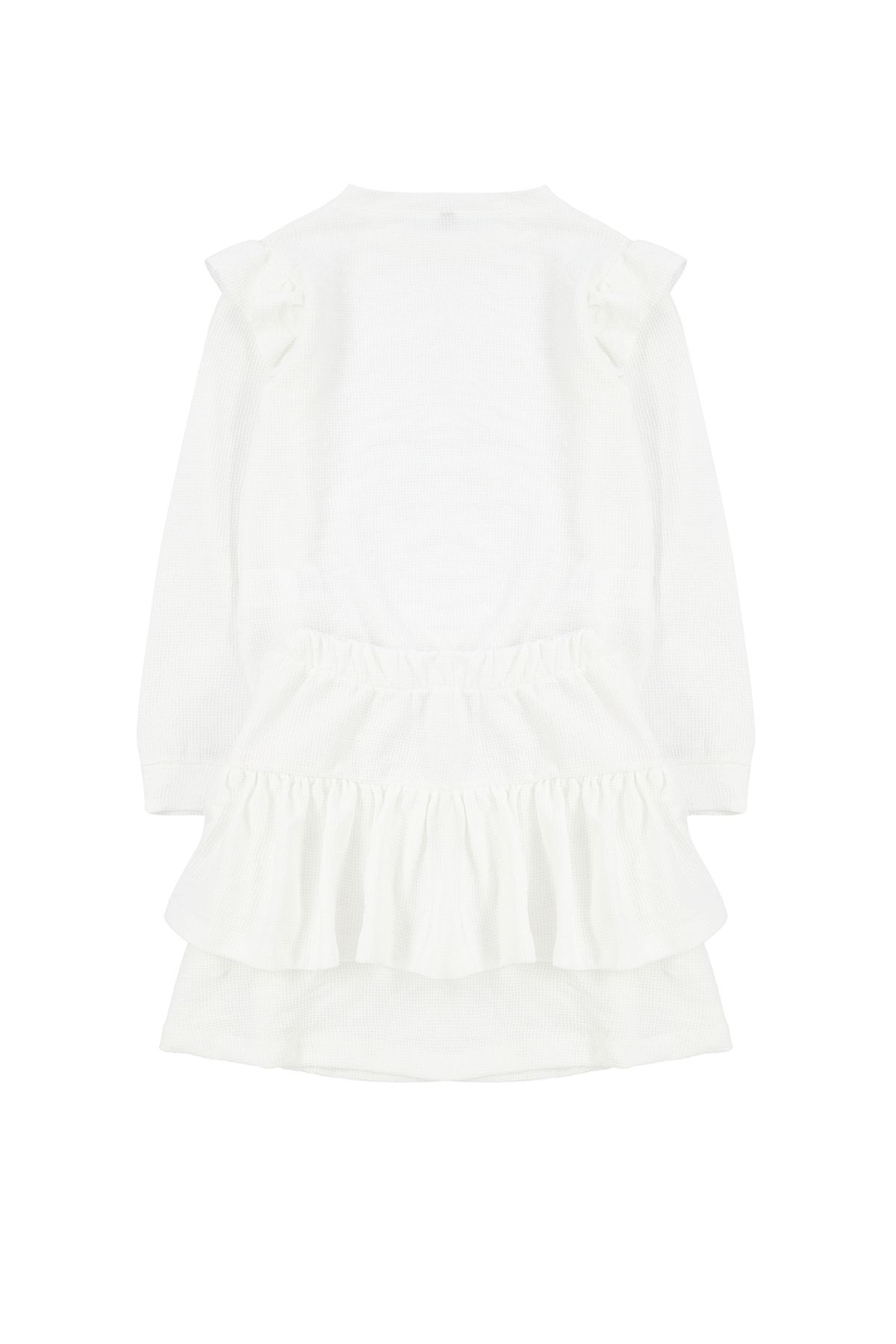 TRENDYOLKIDS-Girl's Ecru Knitted Set - Printed Bottom-Top Set TKDAW25AU00021 7