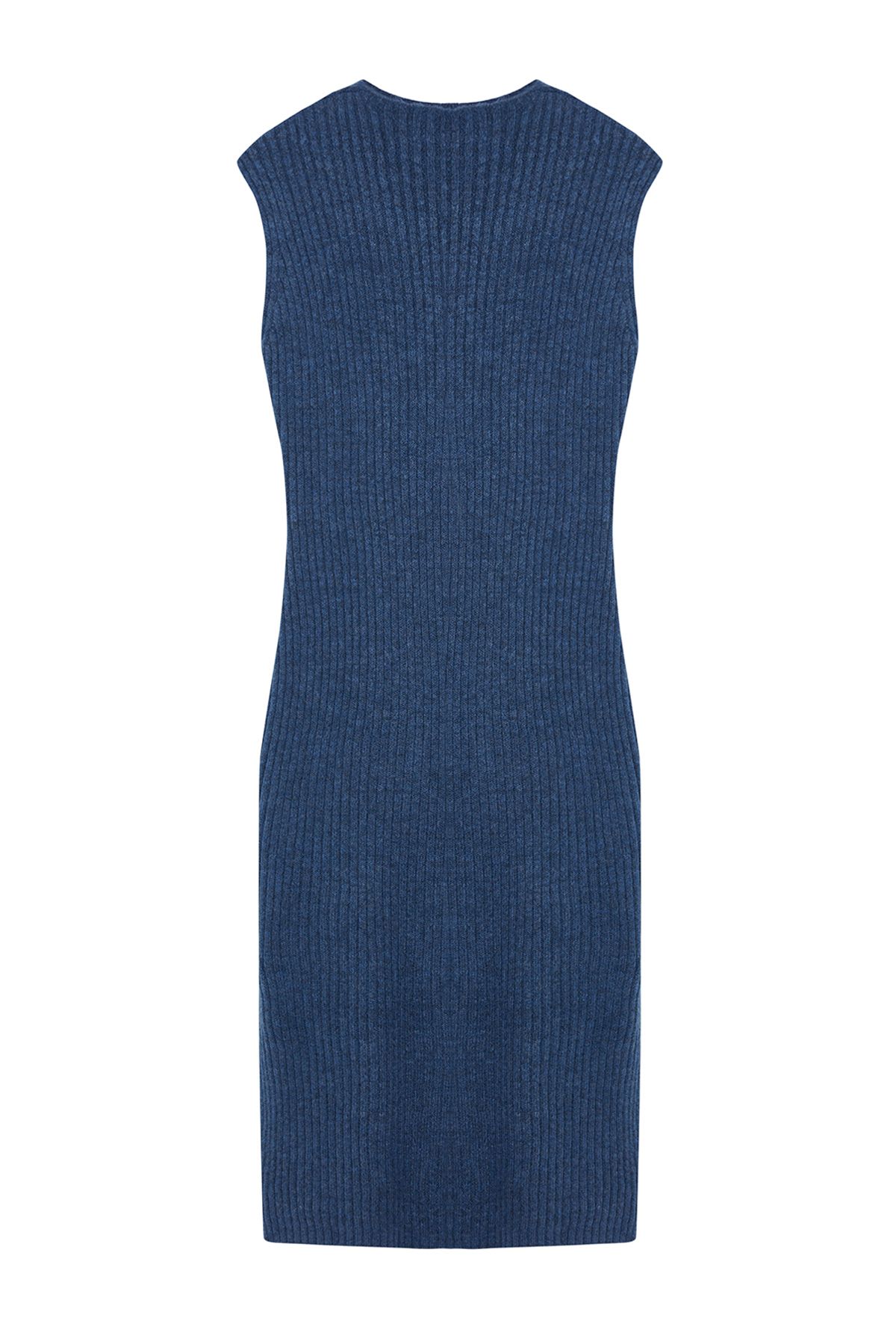 Trendyol Collection-Pulovere din tricotaje indigo cu textura moale - guler vertical TWOAW25SV00011 7