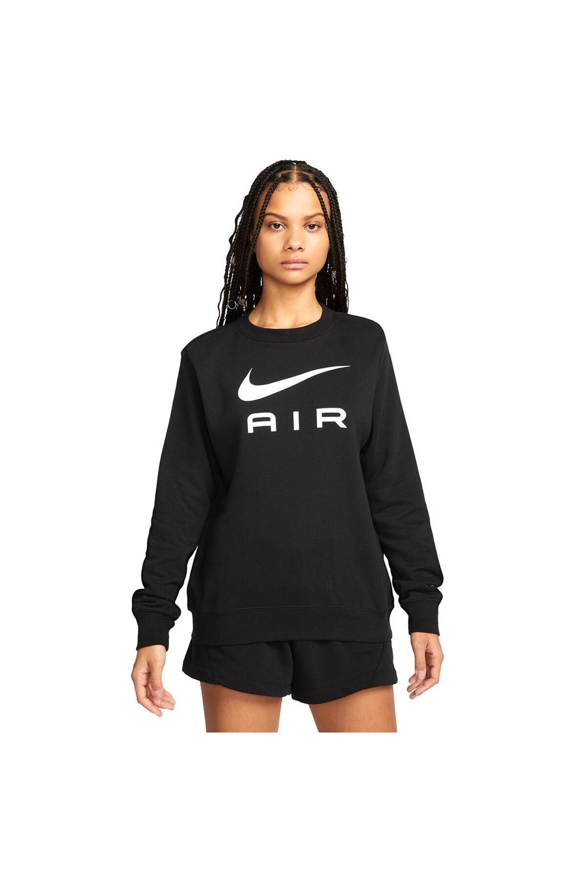 Nike Black Air Fleece Casual Style Sweatshirt Long Sleeve DV8054 010