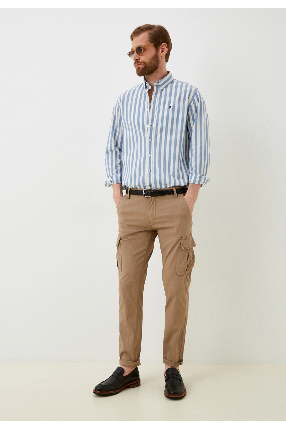 Erkek Kargo Cep Bej Baggy Pantolon