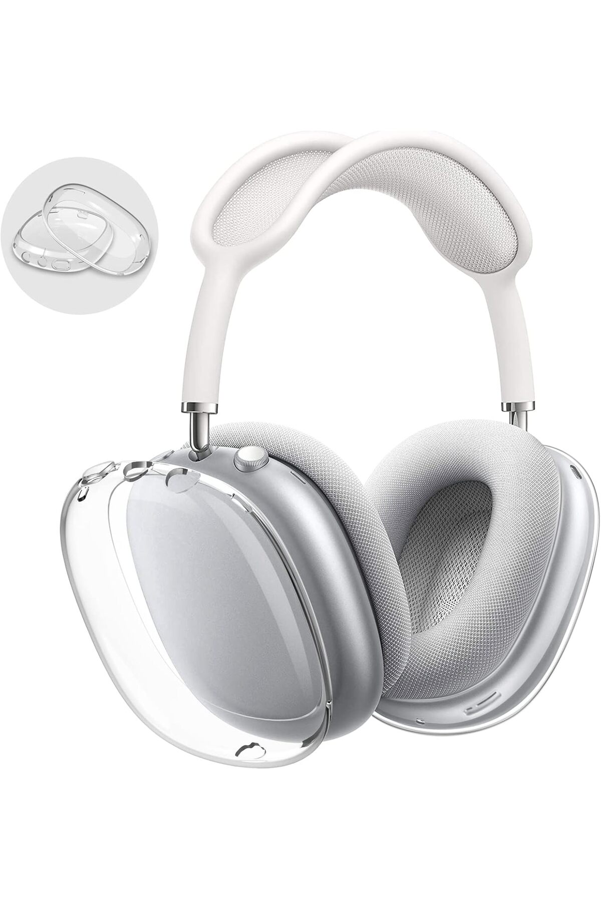 kılıfbenim AirPod Max için Kılıf Kapak,Yumuşak TPU Sararmaz Tam Koruyucu Darbeye Dayanıklı Aksesuar Şeffaf