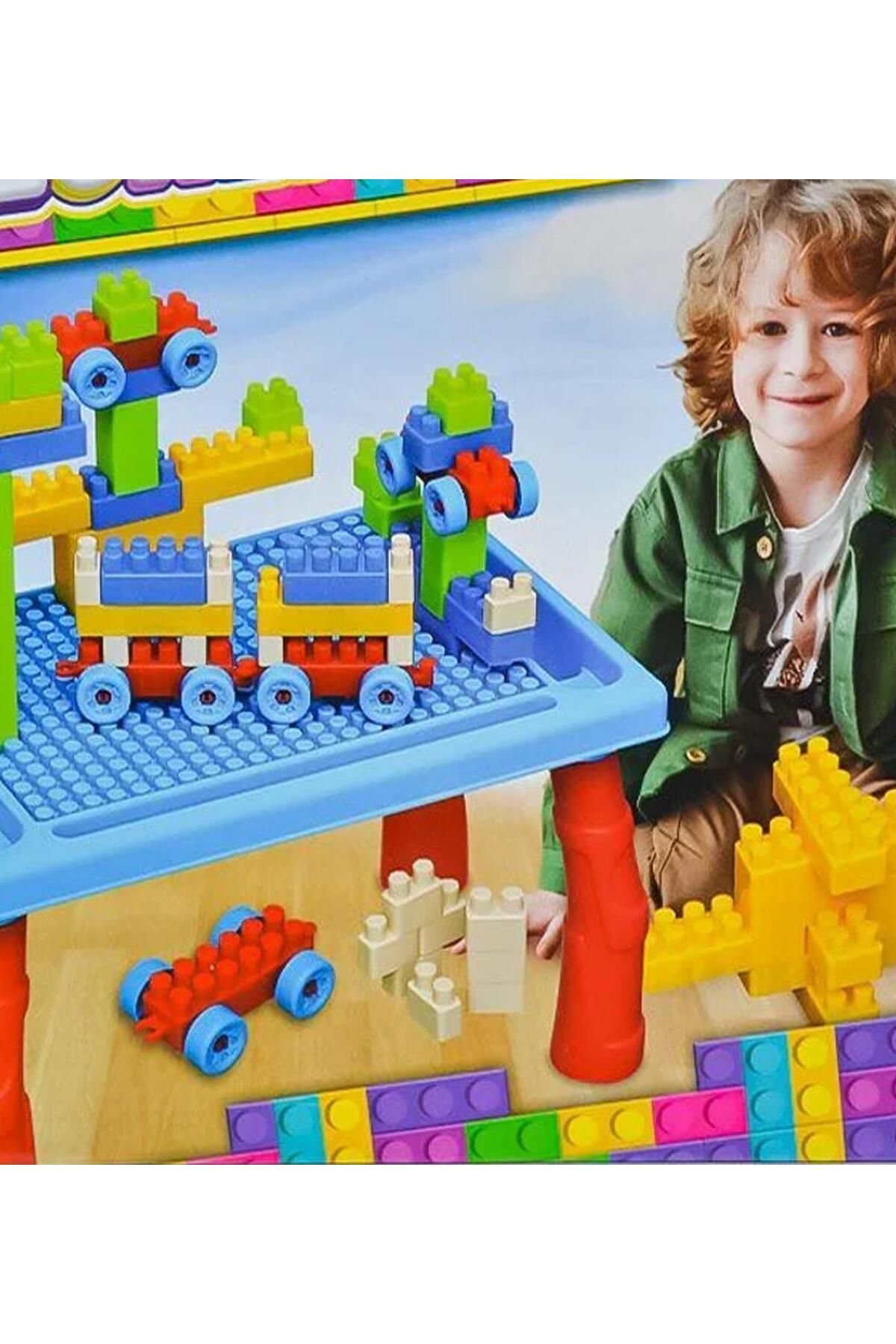 Sole-100 Piece Block Building Activity Game Set with Table 2