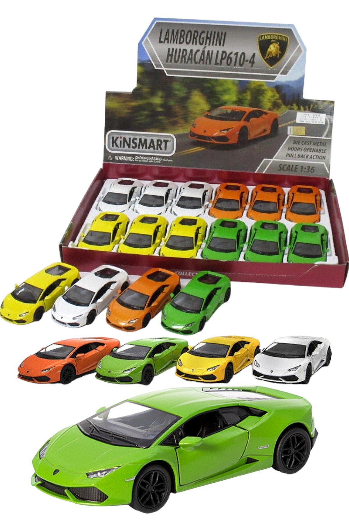 Oyuncak Fabrikası Çek Bırak Lamborghini Huracan Lp610-4 1:36 Ölçek