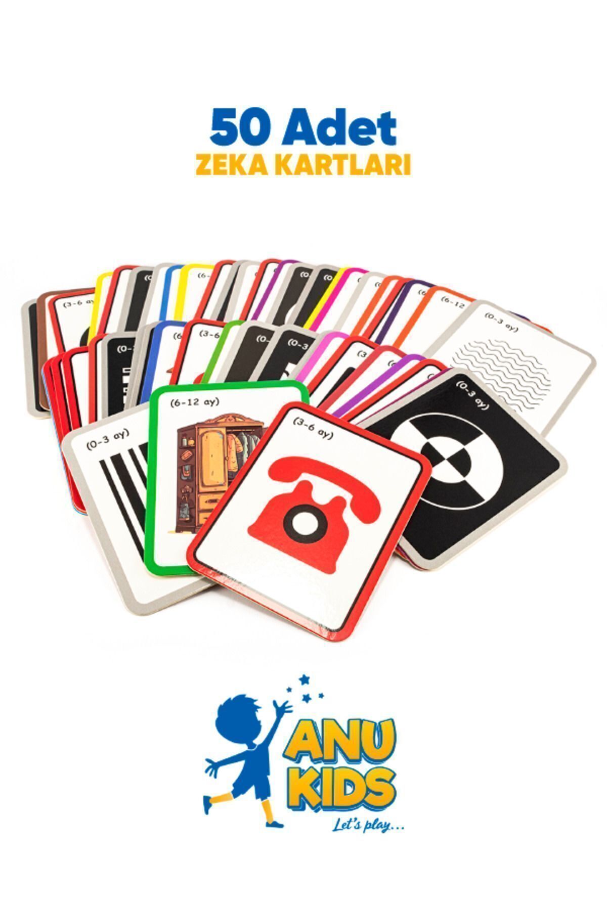 anu kids let's play Bebeğimin İlk Zeka Kartları Flash Kart Erken Eğitim Zeka Kartları  Görsel Uyarım Kartları  0-12 Ay fotoğrafı 5 (önizleme)