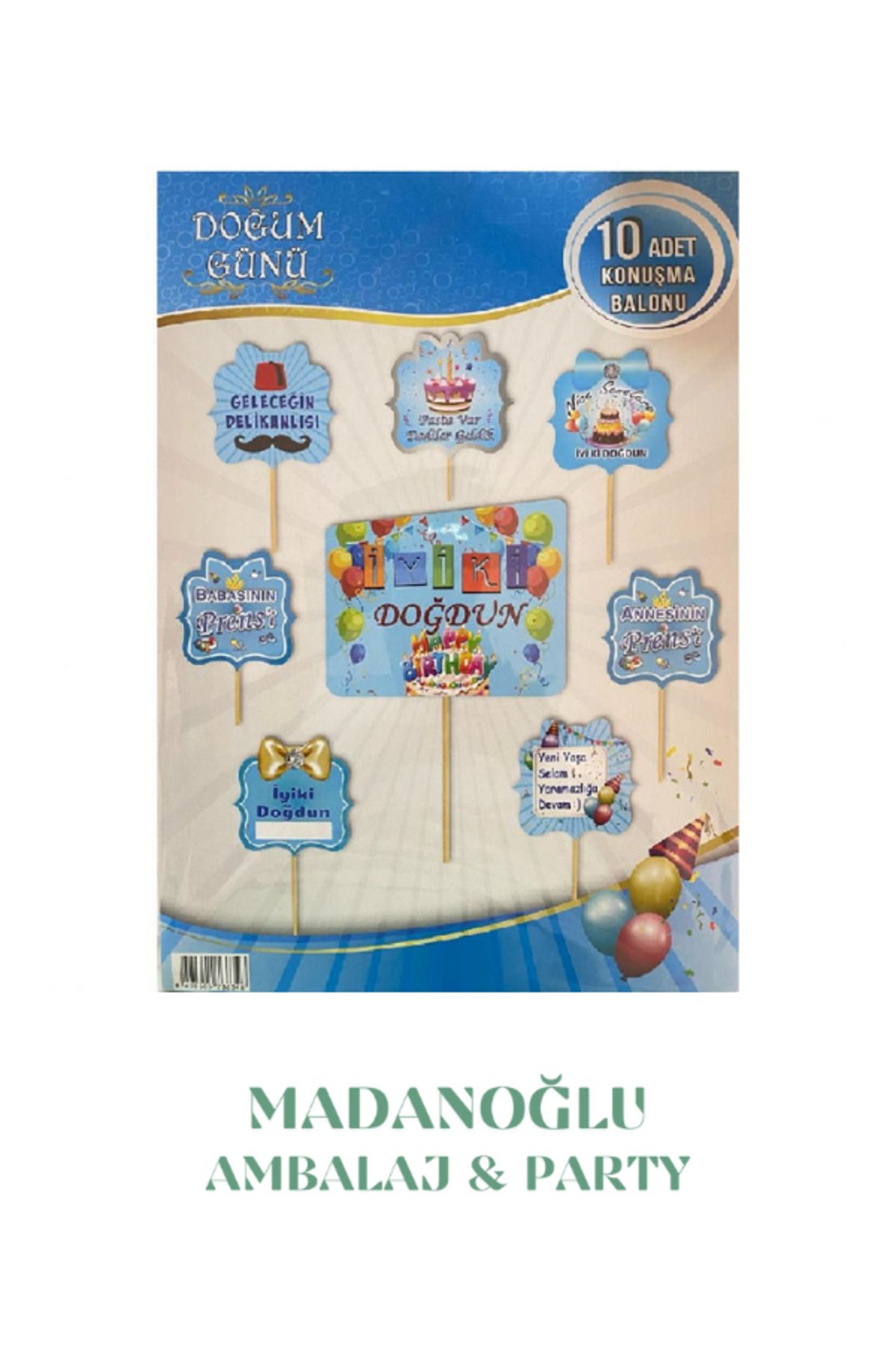Madanoğlu ticaret Mavi Konsept Konuşma Balonu 10 lu paket