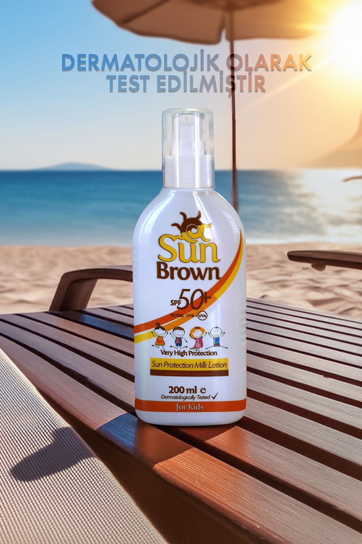 Sun Brown Spf 50 Çocuklar Için Hassas Güneş Koruyucu Vücut Losyonu 200ml fotoğrafı 3 (önizleme)