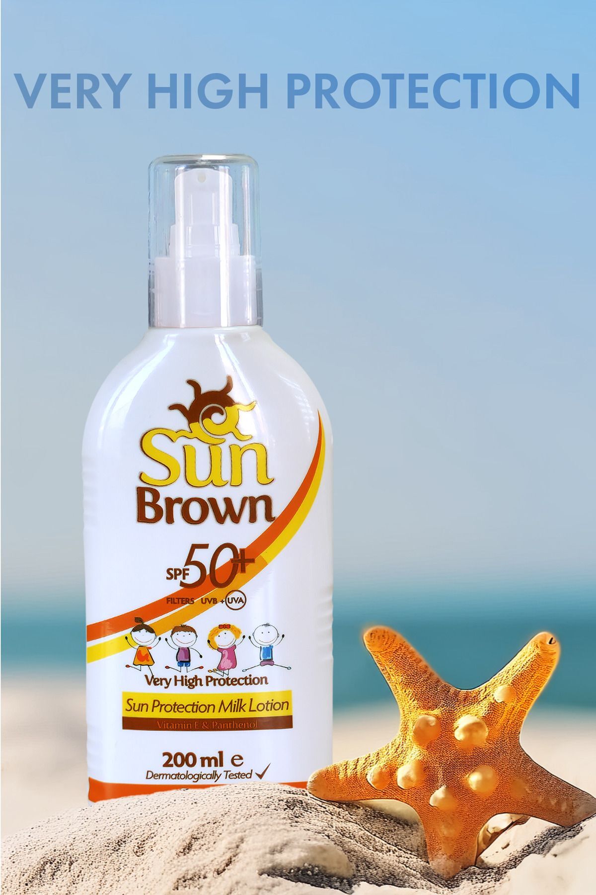 Sun Brown Spf 50 Çocuklar Için Hassas Güneş Koruyucu Vücut Losyonu 200ml fotoğrafı 6 (önizleme)