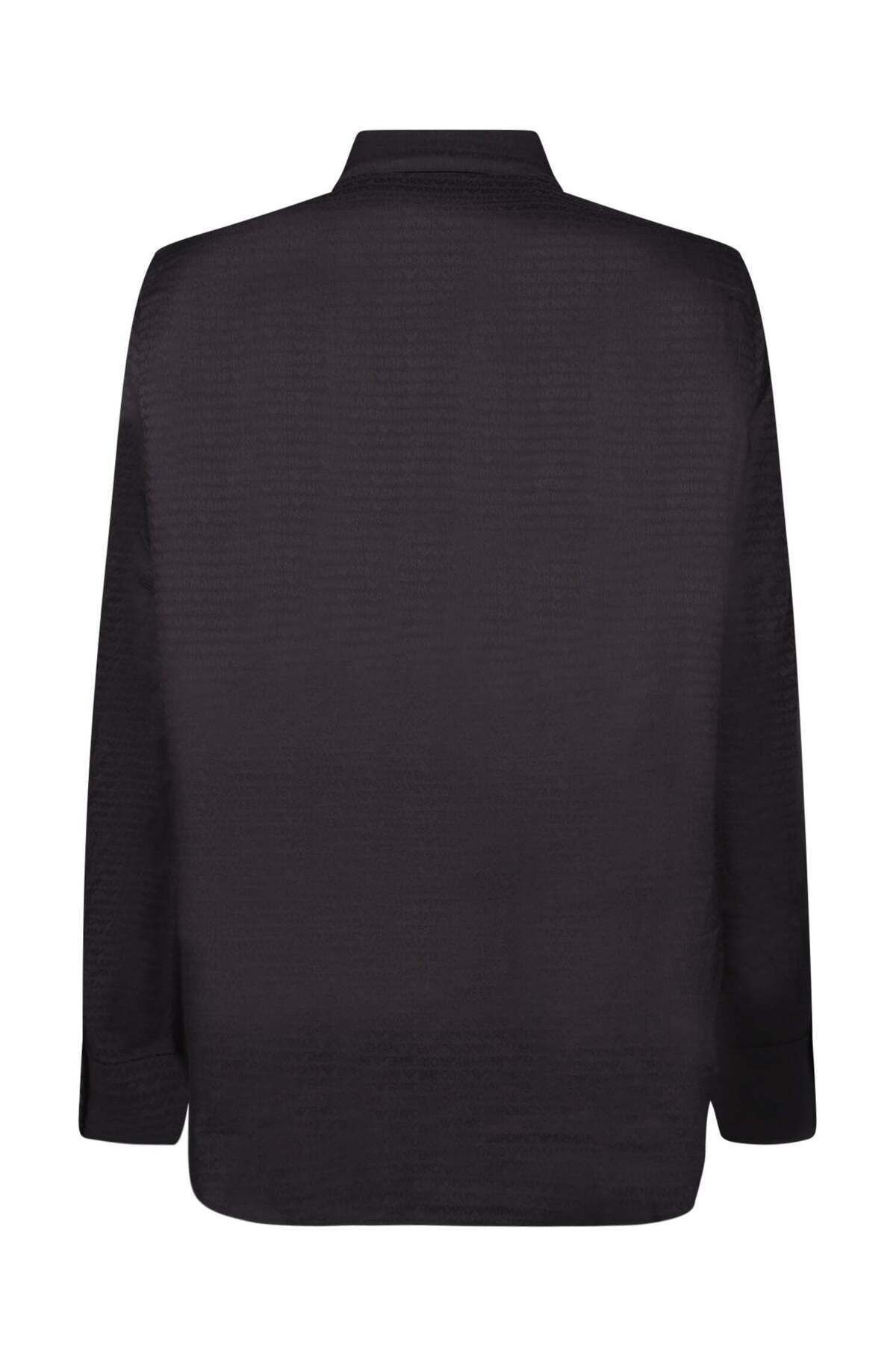 پیراهن یقه بلند دکمه دار مردانه پیراهن آستین بلند مشکی 6D1C86 1NIUZ-F018 Emporio Armani