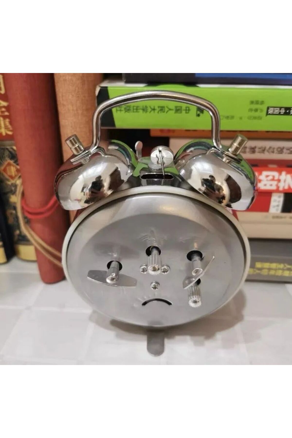 Sarego-Nostalgic Table Clock All Metal Design Wind-Up Mega Size Clock with Bell Alarm and Chicken 5