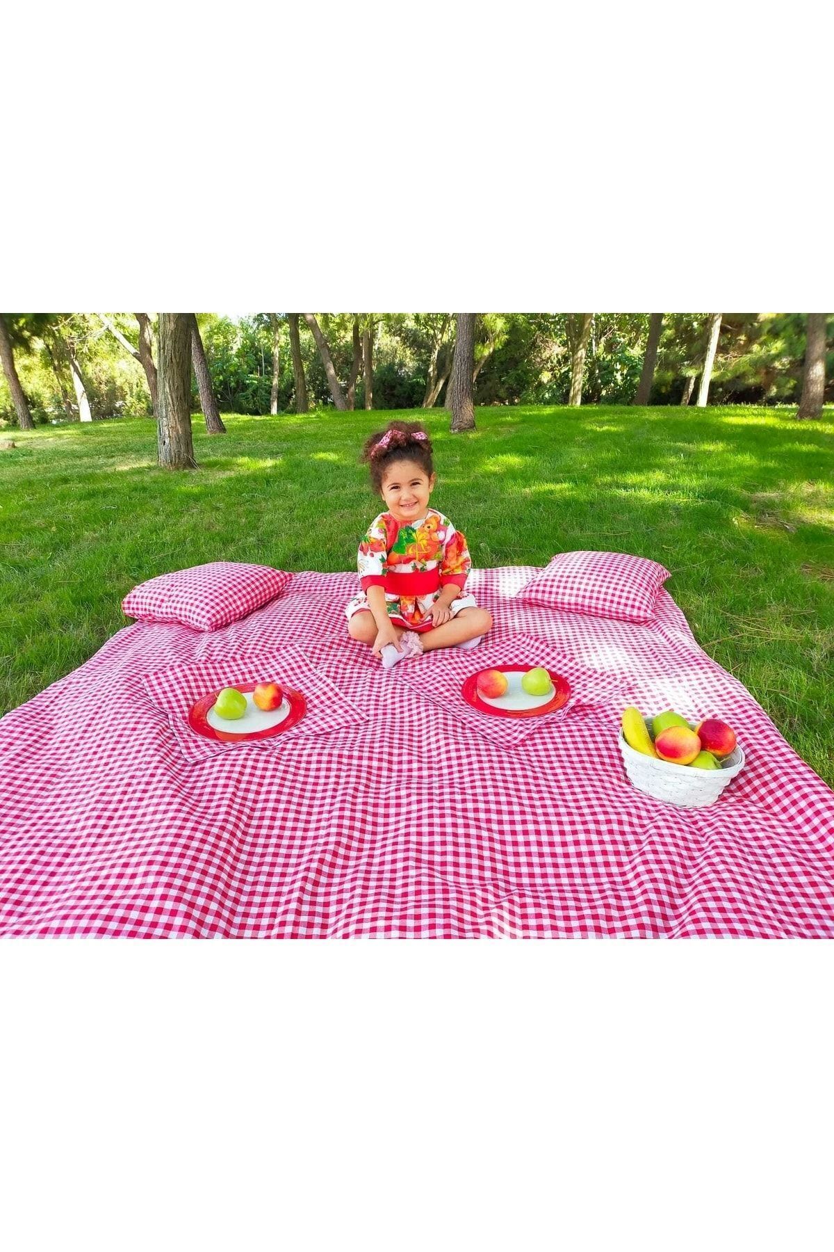 Angels' Collection-Red Gingham Cover Single - 170*170 For Picnic Set 5