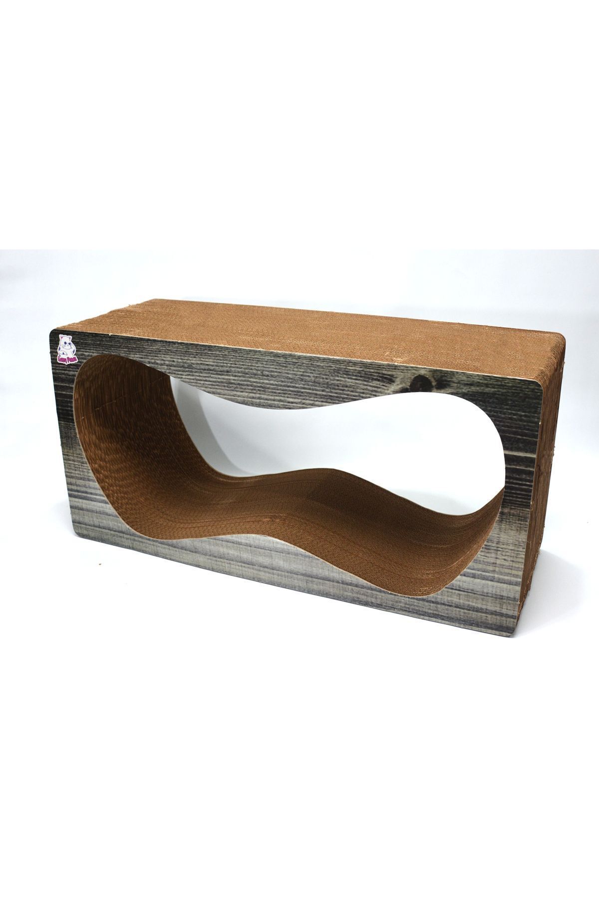 Lazy Paws-Anthracite Pattern Cardboard Cat Scratch Sofa - Model: Mega Set of 2 3