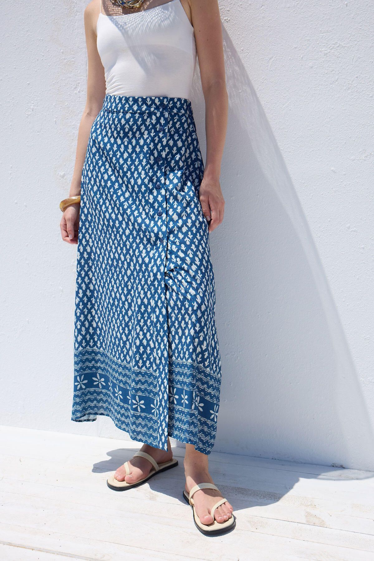 Manuka-Simone Patterned Viscose Wrap Skirt 6