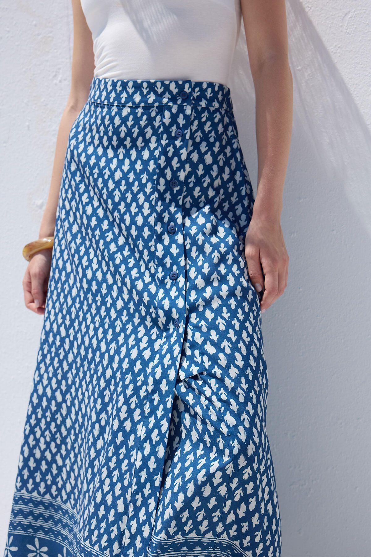 Manuka-Simone Patterned Viscose Wrap Skirt 3