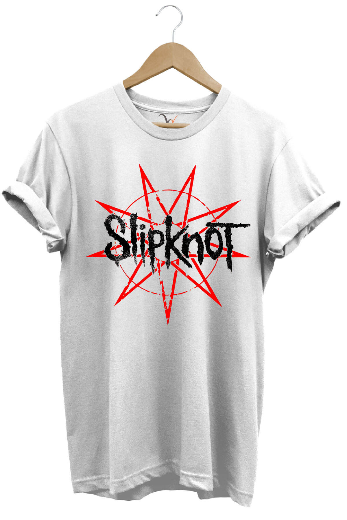Slipknot Rock Metal Band Stars Printed Regular Fit White T-shirt
