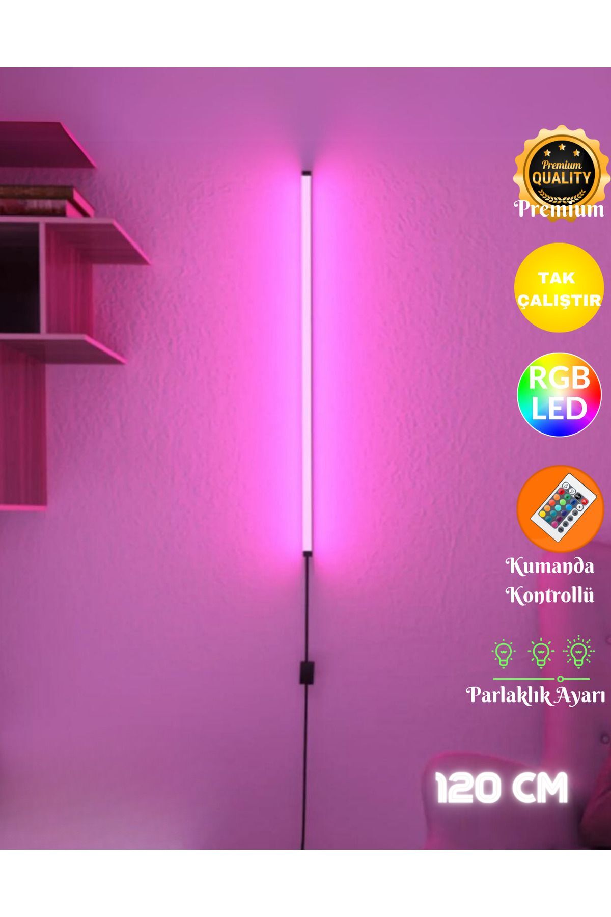 Remote Control Corner Rgb Led Lampshade Sconce Night Light 120 Cm