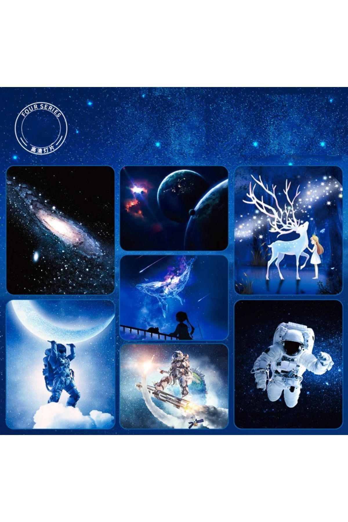 Projektör Bluetooth Hoparlörlü Gece Masa Lambası Galaxy Gökyüzü Star Projeksiyon Kumandalı Samanyol 7