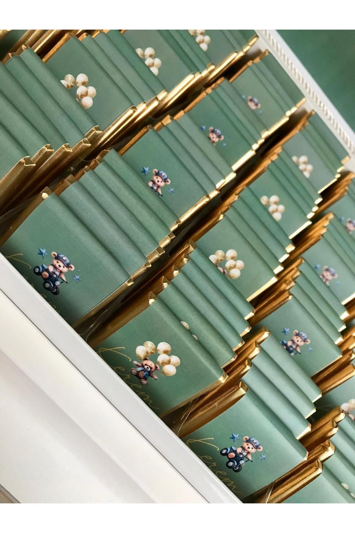 Minemiss Tasarım Lüks Kutulu Isme Özel Tasarımlı Kız-erkek Bebek Çikolatası 60 Adet Dogum-yaş Günü-hediyelik Çikolata fotoğrafı 3 (önizleme)