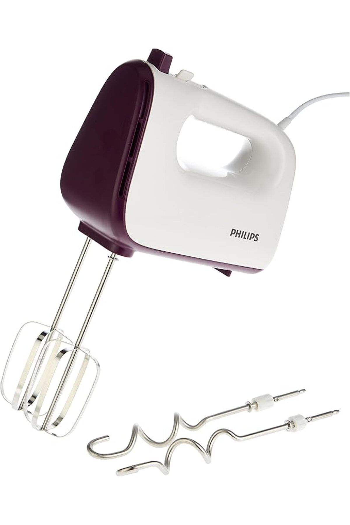 Philips-خلاط يدوي 5 سرعات - خافق سلكي وخطاف عجين، رقم الموديل Hr3740/11 2