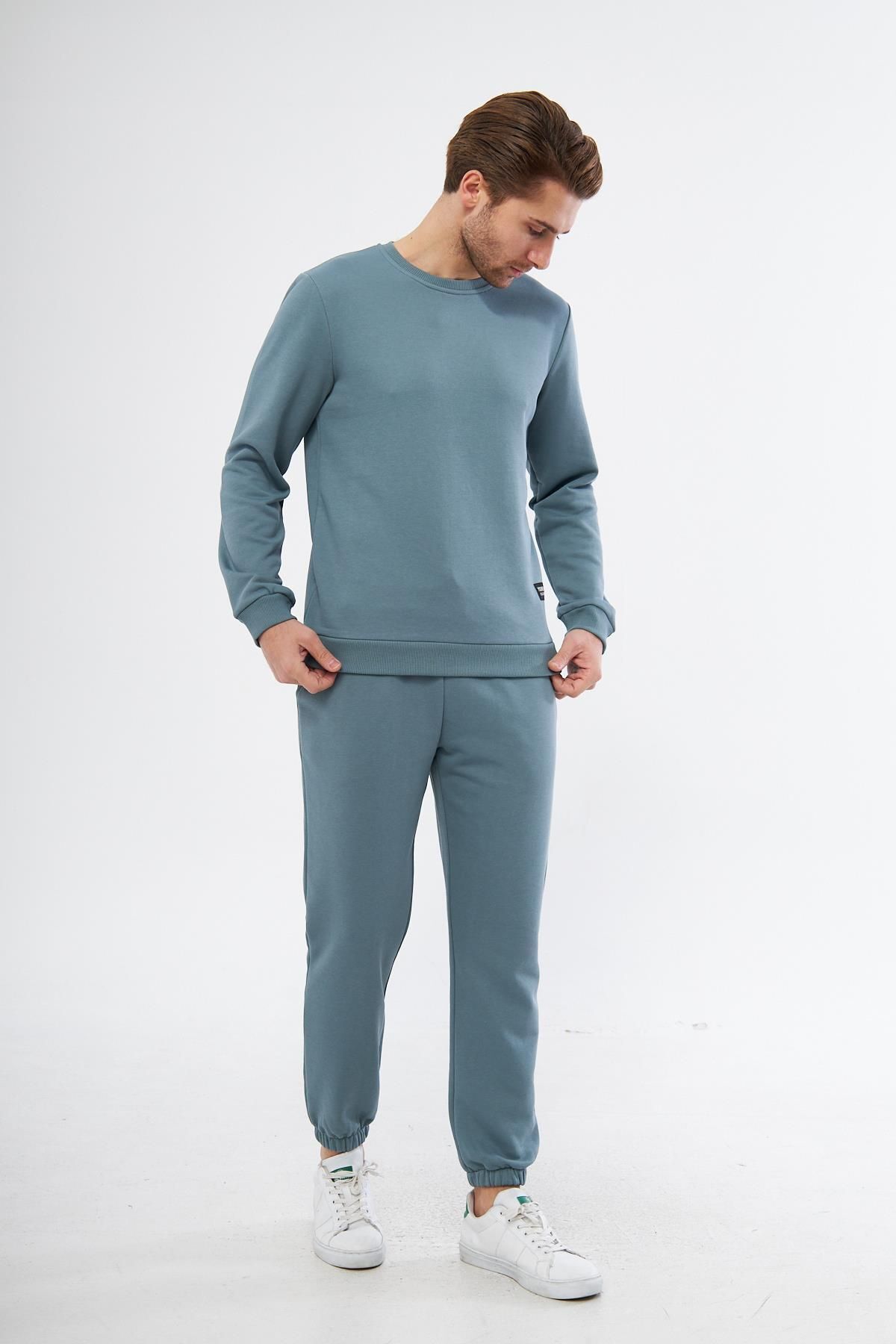 شلوار گرمکن مردانه آبی ESPİNA | ESP-E00111 اورجینال - تصویر 4