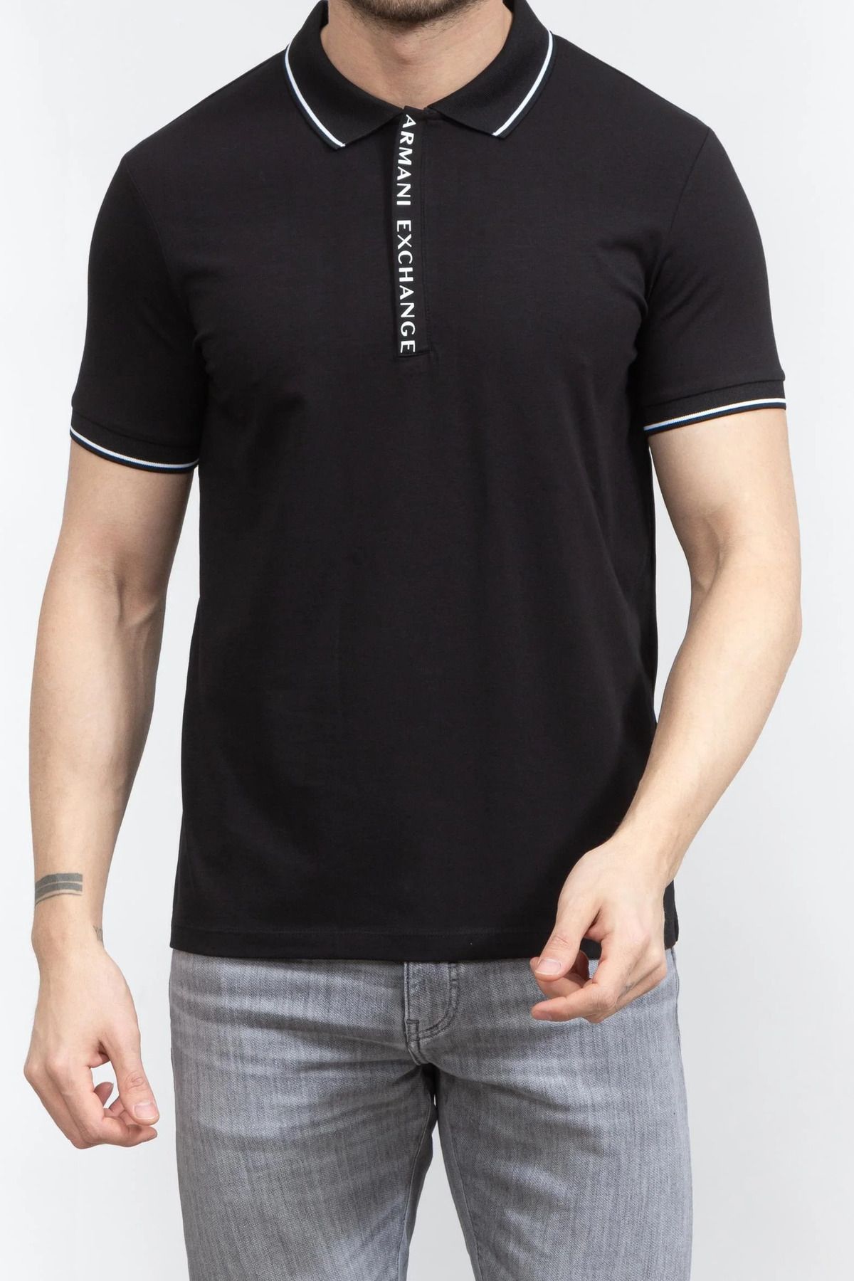 تی شرت مشکی مردانه چوگان یاکا t shirt سیاه Armani Exchange