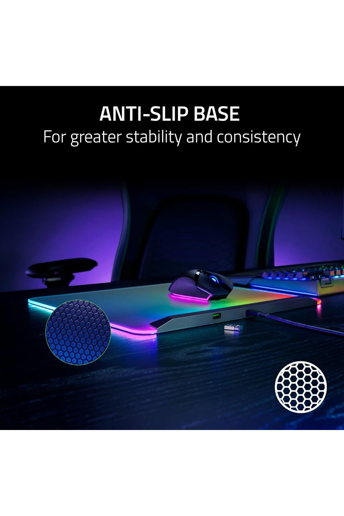 RAZER-Firefly V2 Pro Fully Illuminated RGB Gaming Mouse Mat - Black 7