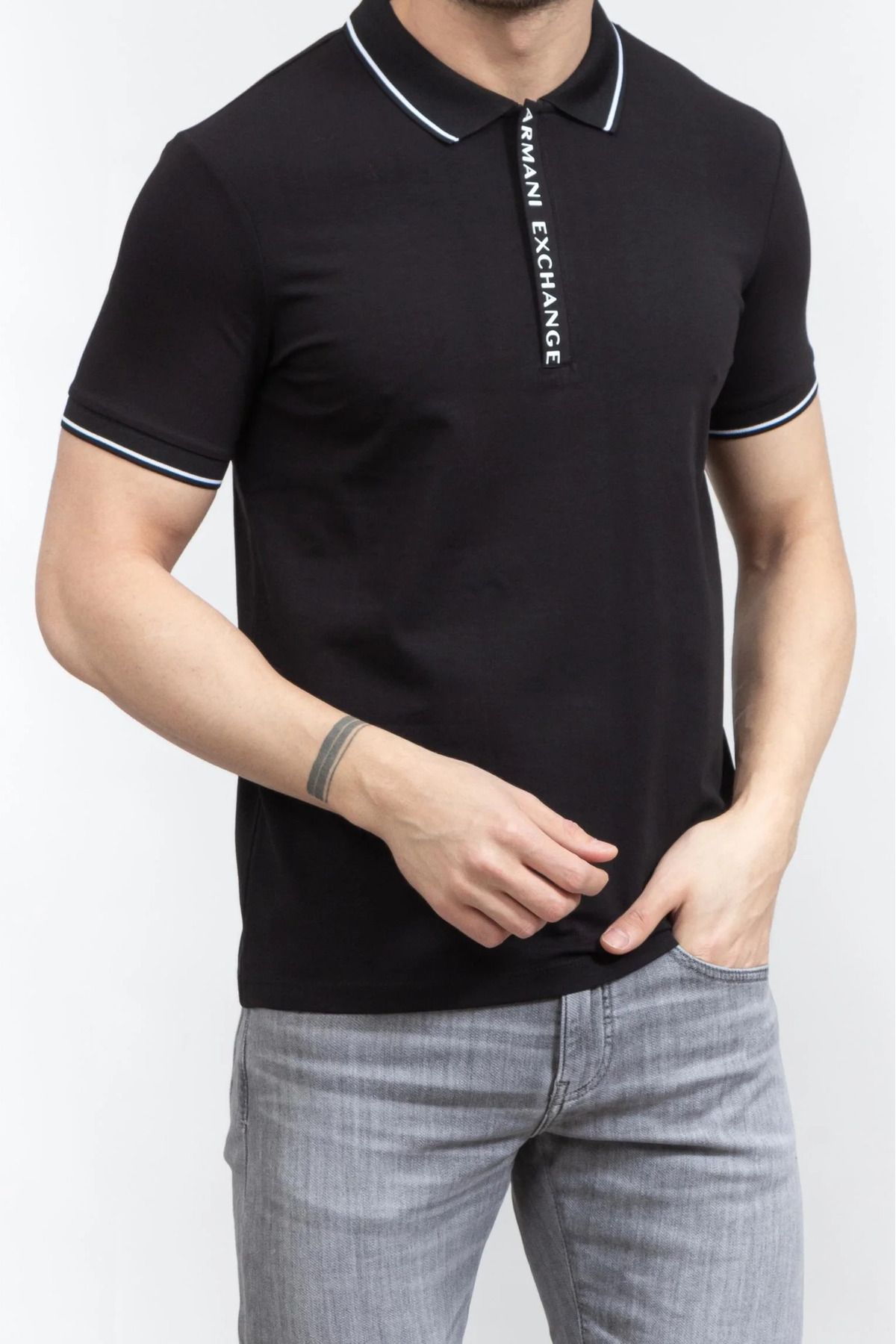 تی شرت مشکی مردانه چوگان یاکا t shirt سیاه Armani Exchange